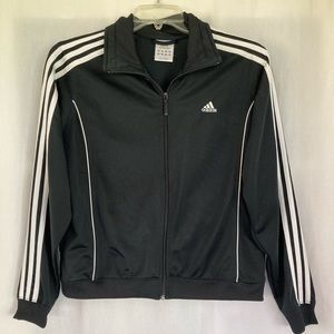 Adidas Track Warmup Jacket Size L High Mock Neck Full Zipper Front. Side pockets